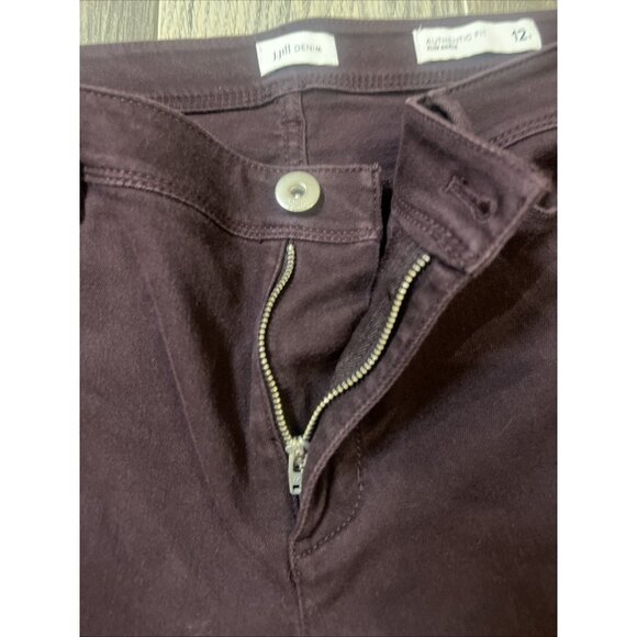 J. Jill Women's Authentic Fit Slim Ankle Denim Jeans Dark Fig Size 12 Pants - Picture 3 of 8
